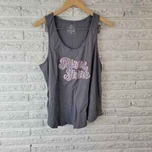 Secret Treasures Womens Pajama Top XL 16 18 Tank Gray Rise and Shine NOV161E